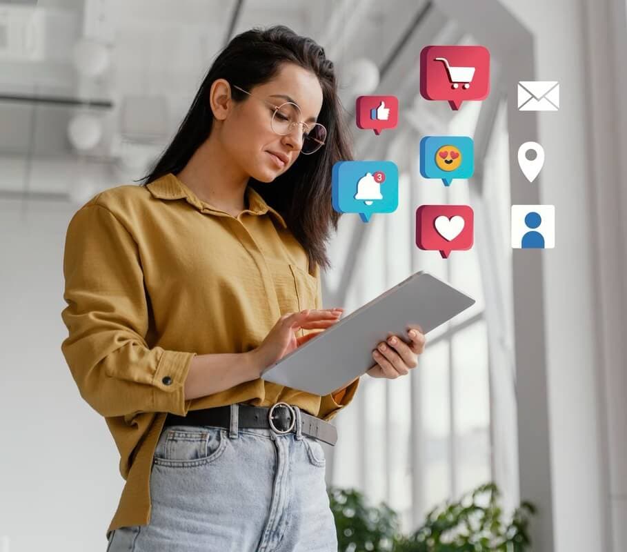 card with a girl on a wall