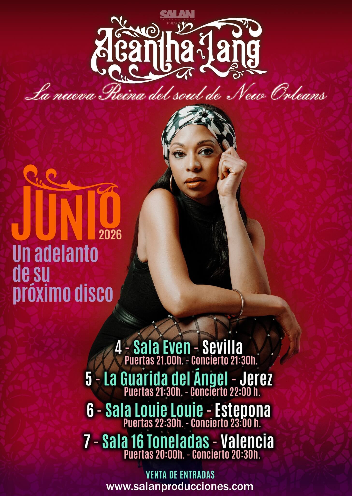 Acantha Lang live soul music concert in Estepona