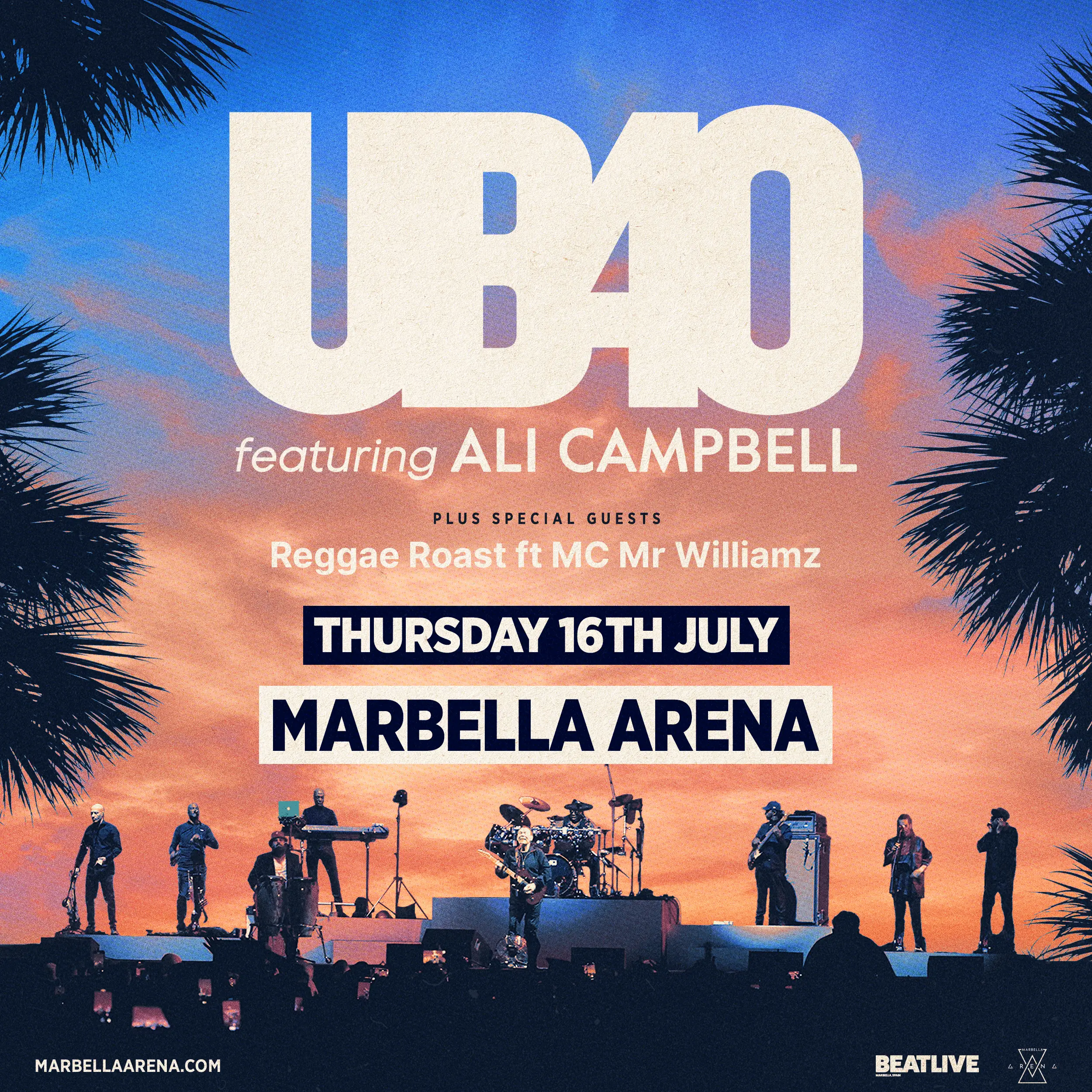 UB40 performing live in Marbella on the Costa del Sol