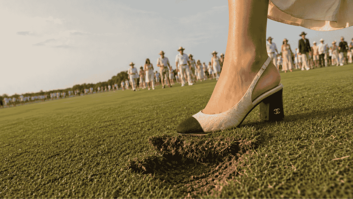 Divot stomping tradition at polo match in Sotogrande