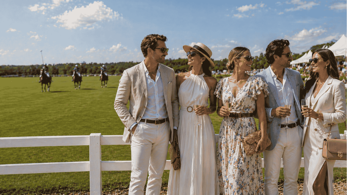 Stylish spectators enjoying polo event in Sotogrande